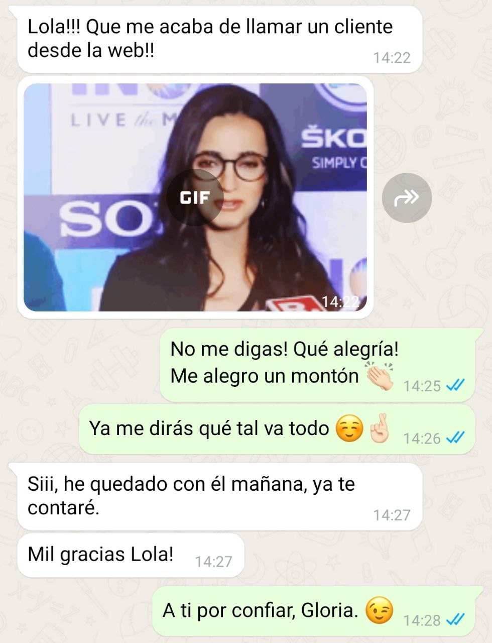 Mensaje de un cliente contando los resultados tras trabajar la captación de pacientes (1)