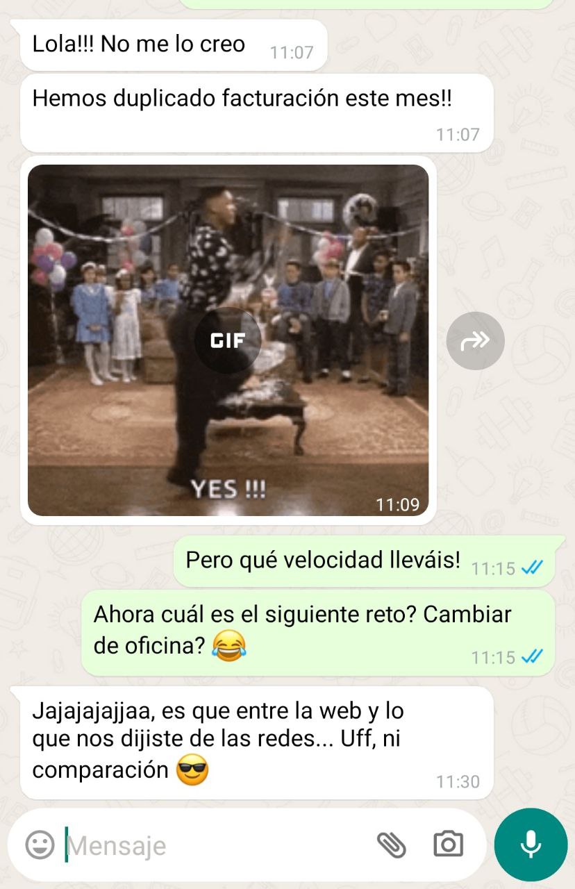 Mensaje de un cliente contando los resultados tras trabajar la captación de pacientes (6)